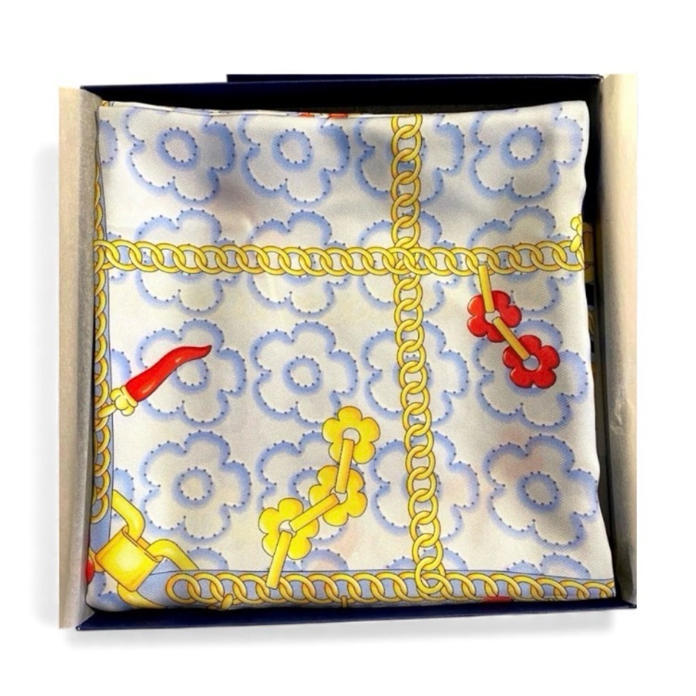 NIB E.Marinella Napoli 100% Silk Scarf Made in Italy - Picture 4 of 11